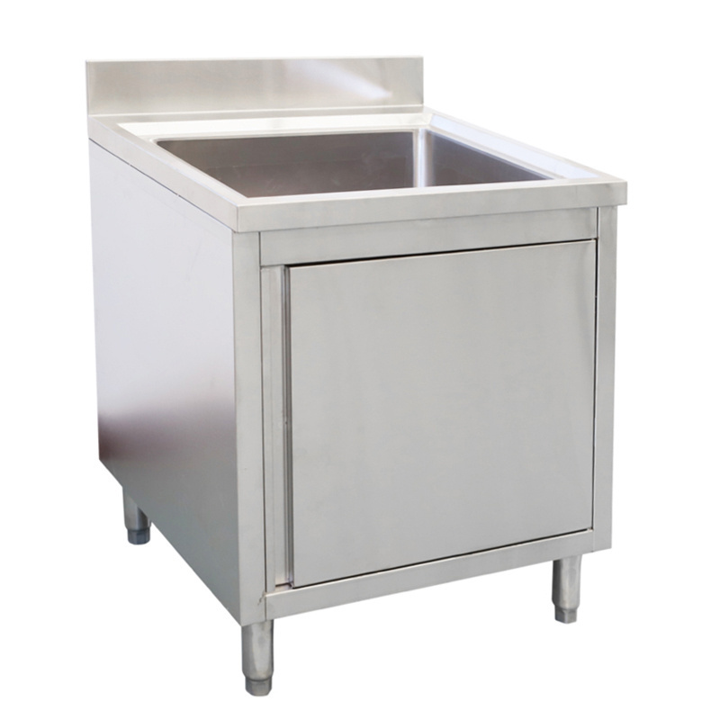 Factory Price Free Standing  Commercial Stainless Steel Sink Cabinet