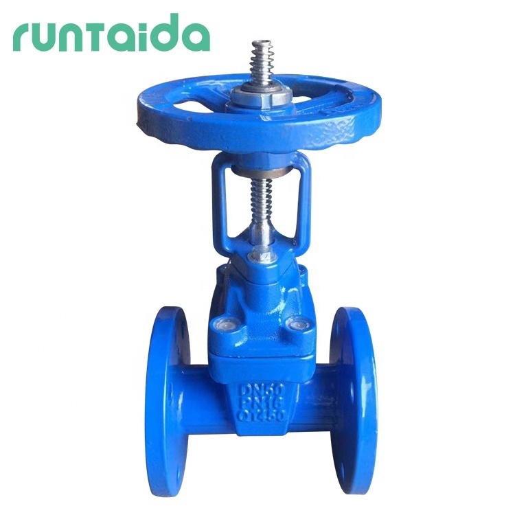 Handwheel non rising stem PN16 DN150 soft seal resilient seated cast iron flange type sluice gate valve