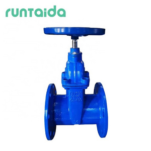 Handwheel non rising stem PN16 DN150 soft seal resilient seated cast iron flange type sluice gate valve