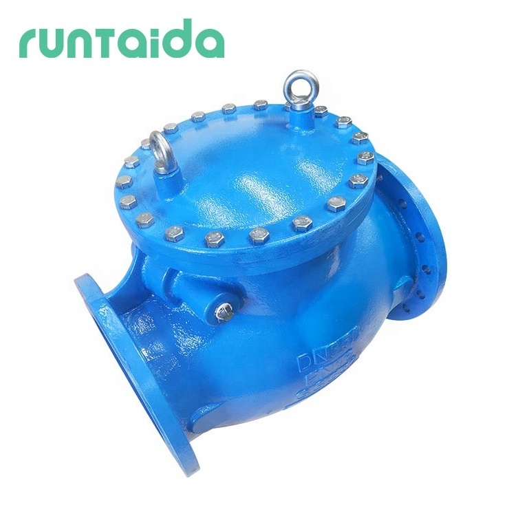 ANSI DN200 flapper non return cast carbon steel backflow preventer disc flange swing check valve