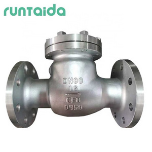 ANSI 150lb H44W PN16 DN80 non return flapper  CF8 stainless steel backflow preventer disc flange  swing check valve