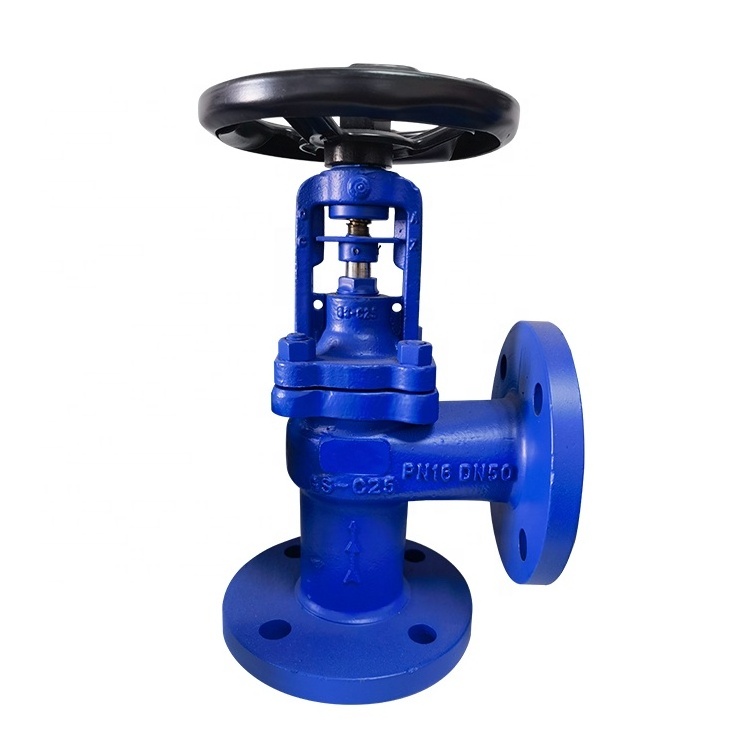 DIN standard GS-C25 WCB thermal oil system flanged angle type bellows sealed globe valve