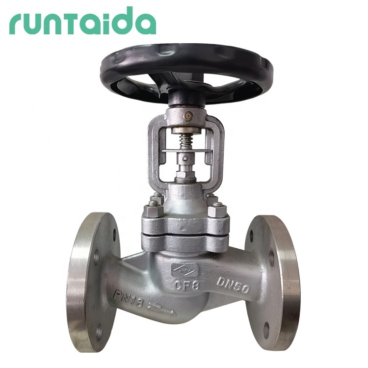 ANSI class 150 or din DN50 PN10 PN16 cast steel GS-C25 air steam double flange stop bellow seal globe valve