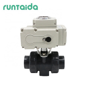 2 way motorized upvc PVC Double Union electric actuator ball valve