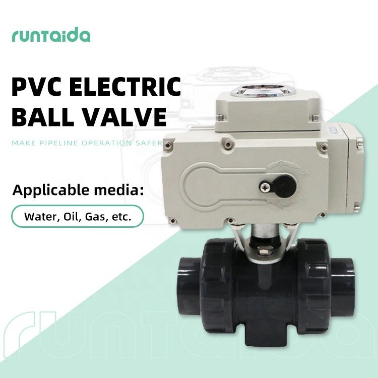 2 way motorized upvc PVC Double Union electric actuator ball valve