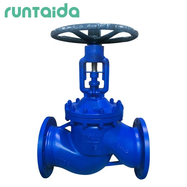 ANSI class 150 or din DN50 PN10 PN16 cast steel GS-C25 air steam double flange stop bellow seal globe valve