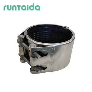 conector manufacturer Stainless steel single or double band hdpe oil pipe leak quick repair clamp