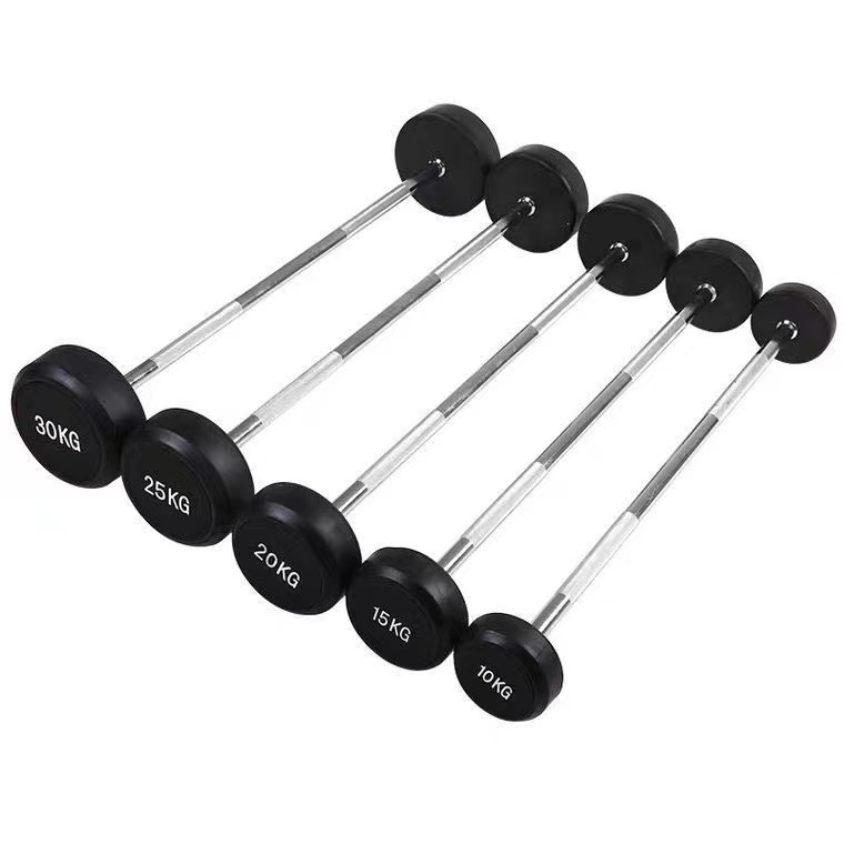 Fitness Home Gym Fixed Barbell Weighted Straight Steel Bar with CPU Weights Barbells