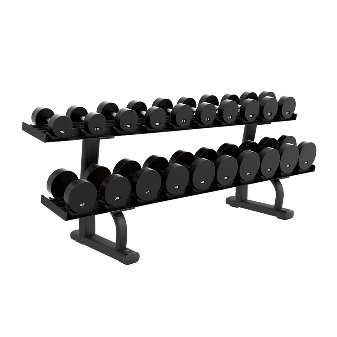 Commercial Gym Fitness Accessories Equipment Double Layer Bracket 2 Tier Dumbbell Set Dumbbell Rack