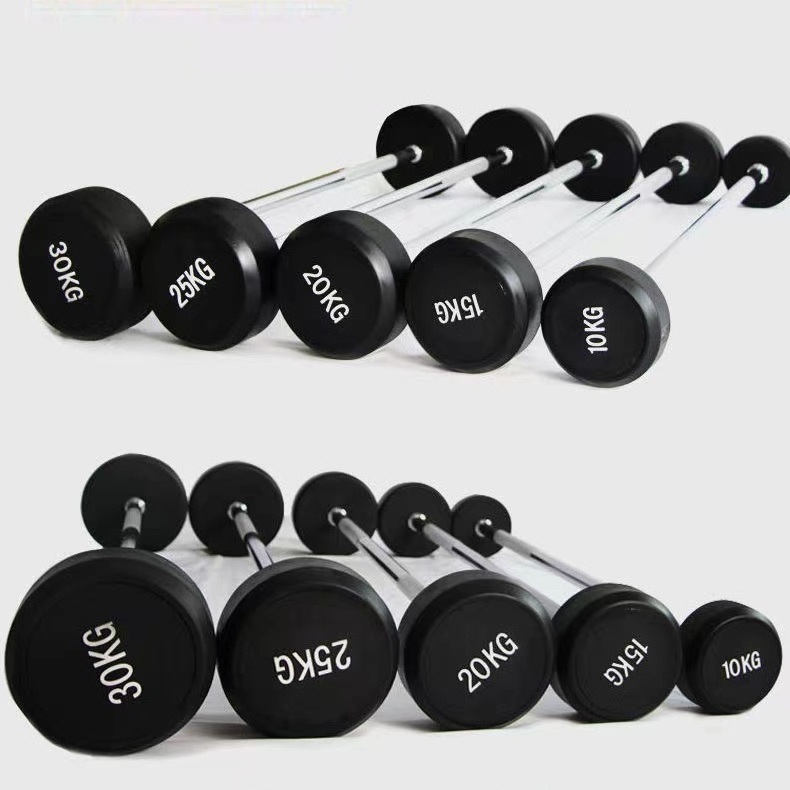 Fitness Home Gym Fixed Barbell Weighted Straight Steel Bar with CPU Weights Barbells