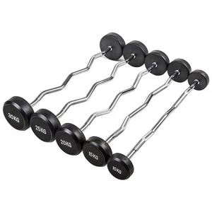 Fitness Home Gym Fixed Barbell Weighted Straight Steel Bar with CPU Weights Barbells