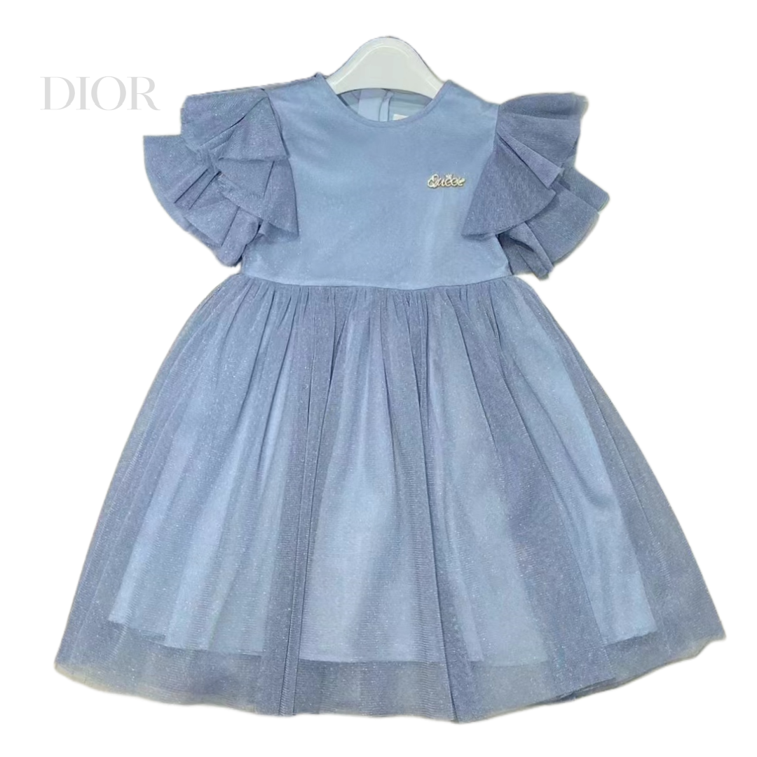 RUNTEN 2024 Baby Girl Princess Dress Short Sleeve Dress For Birthday Wedding Party Frocks