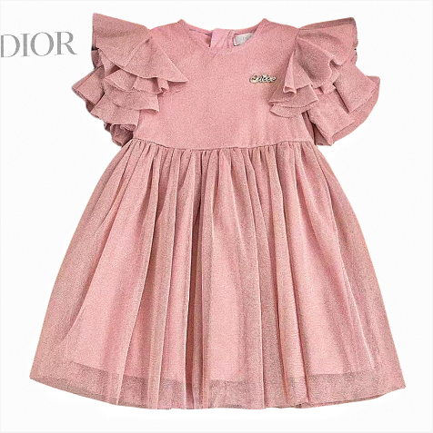 RUNTEN 2024 Baby Girl Princess Dress Short Sleeve Dress For Birthday Wedding Party Frocks