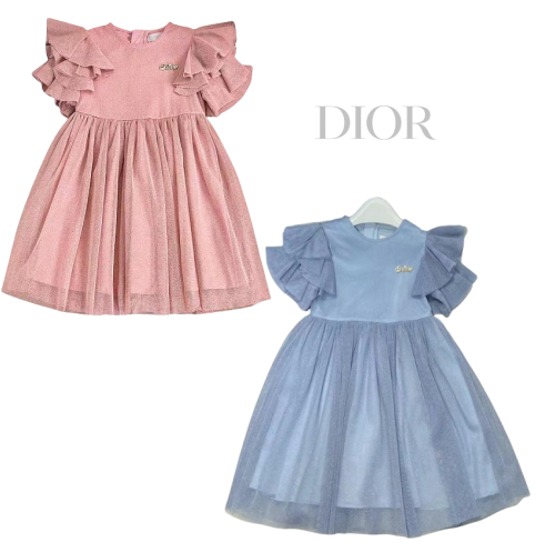 RUNTEN 2024 Baby Girl Princess Dress Short Sleeve Dress For Birthday Wedding Party Frocks