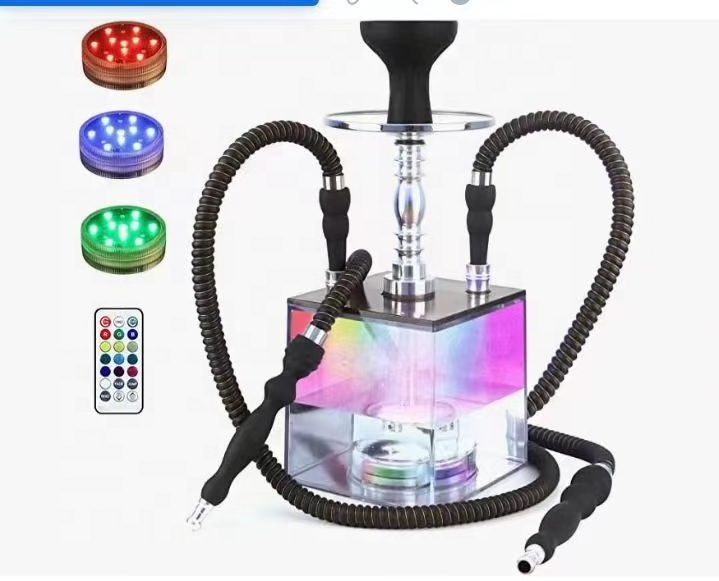 Portable Hookah Set with Everything Acrylic Hookah To Go with Big HOOKARTIS Hookah Charcoal Holder