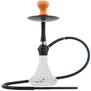 Premium Modern Aluminum Glass Hookah With Clay Bowl Silicone Hose Tongs for Shisha Bar