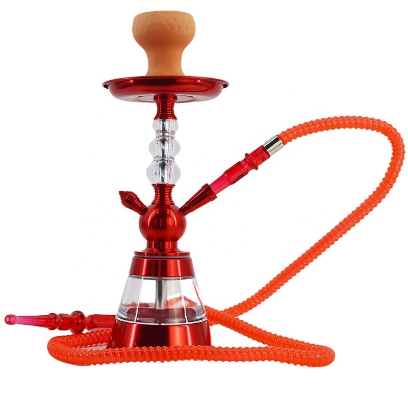 High level cheap price colorful aluminum alloy glass water bonges set Arabian bar hookah shisha accessories completely wholesale