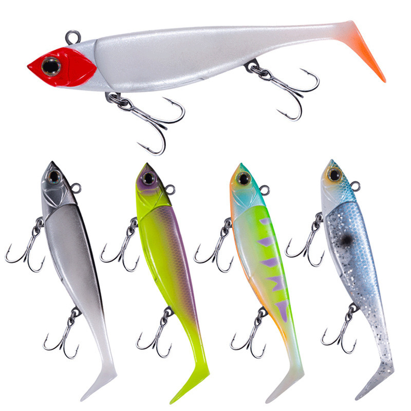 Zinc Alloy Jig Head Swim Shad Lure 95mm 110mm Soft Plastic Baits With T Tail Trout Bass Sinking Baits Kit For Saltwater