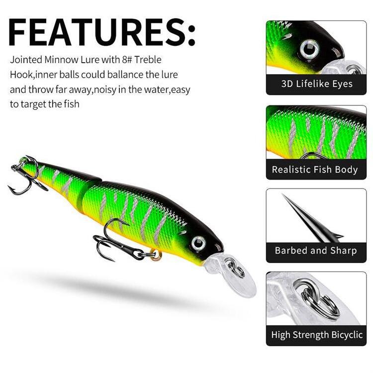 Runtoo 92mm 7.5g Fish Lures Factory Multi Jointed Fishing Lures Wholesale Segmented Swimbait  For Making Plastic Fishing Lure