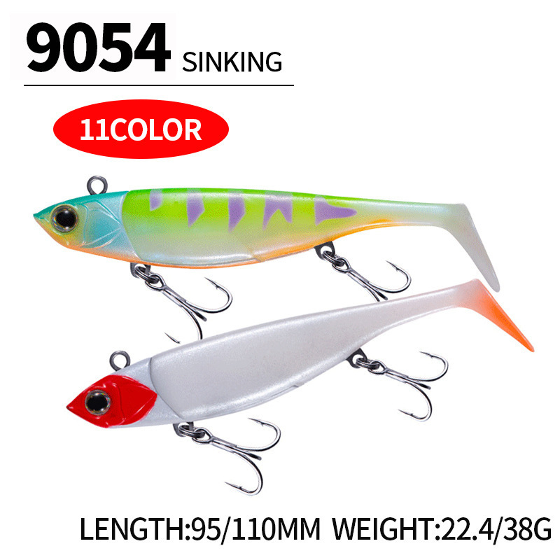 Zinc Alloy Jig Head Swim Shad Lure 95mm 110mm Soft Plastic Baits With T Tail Trout Bass Sinking Baits Kit For Saltwater