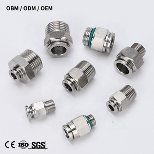 Push in air fitting stainless steel famale male straight connector push to connect fitting 6mm od-1/8" npt straight