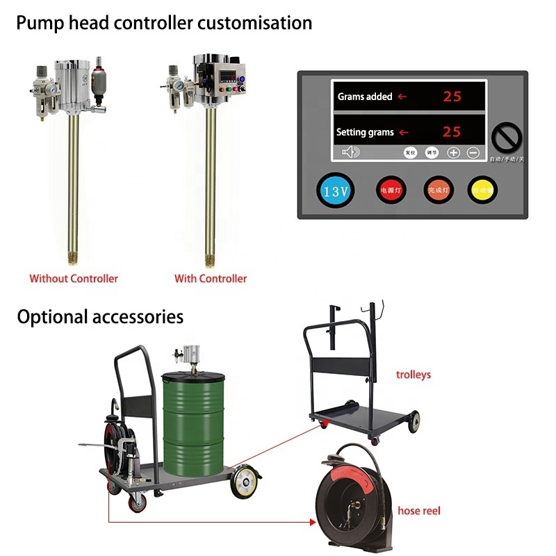 Grease pump kit air-operated high pressure lubrication grease oil injector bucket pump pneumatic pump grease dispenser kit