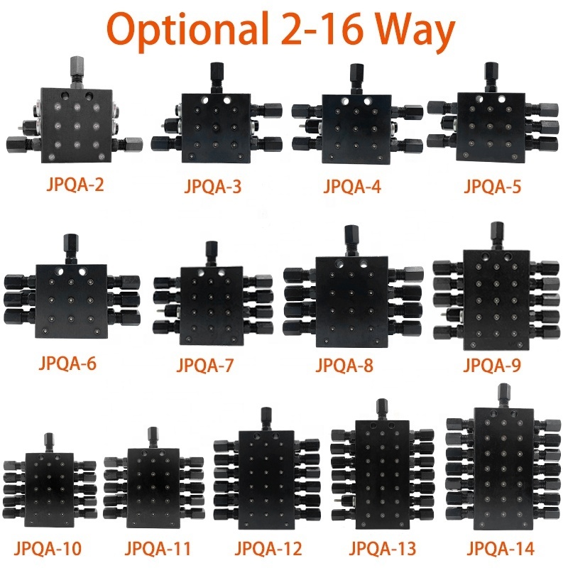 jpqa 2-16 holes automatic grease dispenser progressive distributor divider blocks for excavator lubricating pump