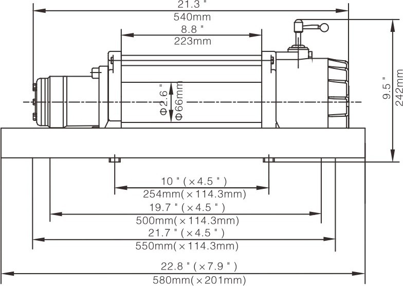 HWX 10000YD Runva top quality 10000 lbs Hydraulic motorized winch