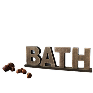 Rustic Vintage Wooden Words Sign Free Standing Bath Home Wall decor wooden Door Decoration Art