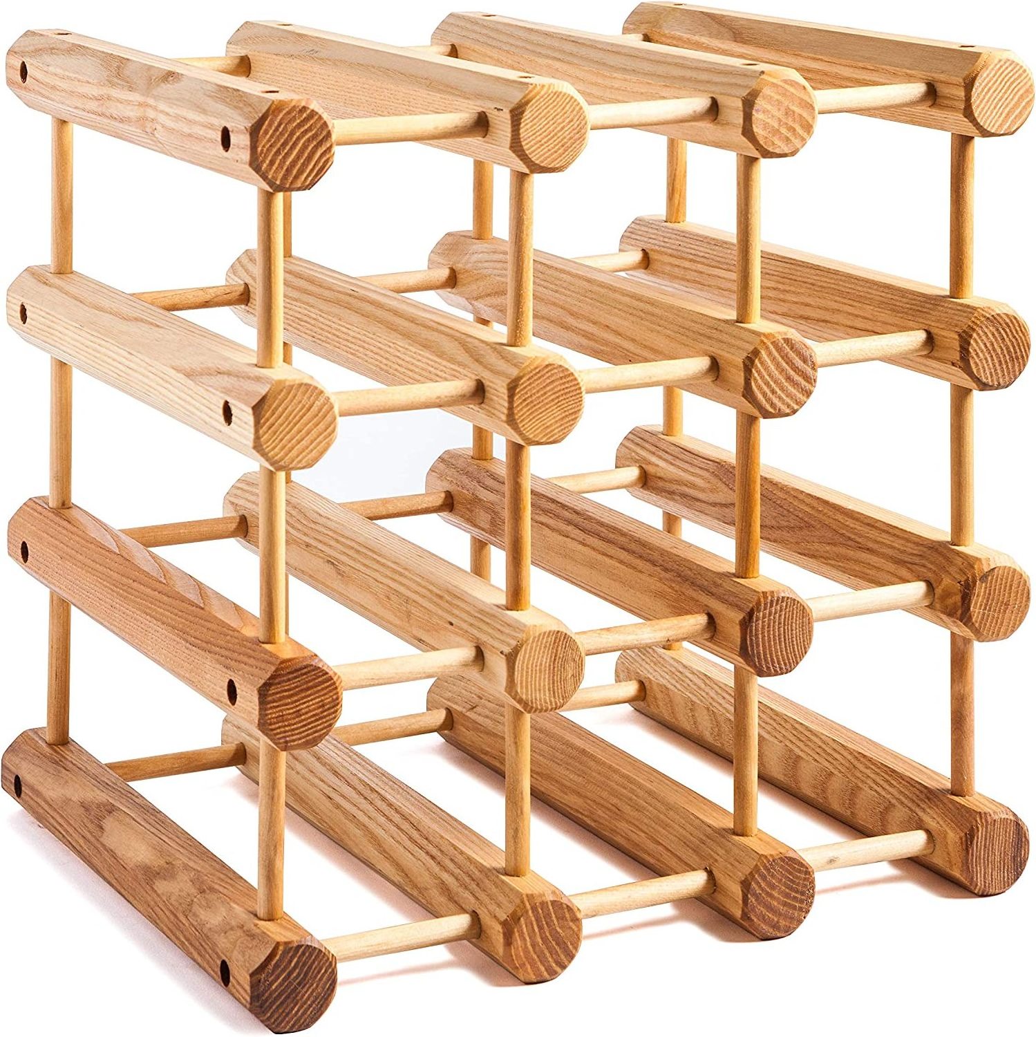 Wood Stackable Modular Wine Rack  Storage Holder with Natural Pins standing wooden wine shelf