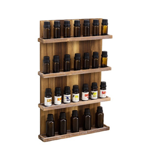 wooden essential oil shelf for bathroom bedroom wood storage organizer with stand standing rack with four shelves shelve