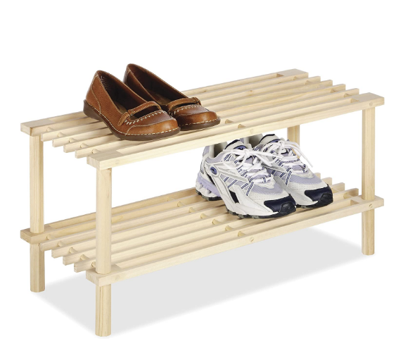 wholesale modern design bamboo portable shoe rack organizer wooden shoe bench storage for living room