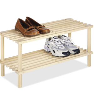 wholesale modern design bamboo portable shoe rack organizer wooden shoe bench storage for living room