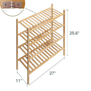 Bamboo Shoe Rack Free Standing Shoe Organizer Stackable Storage Shoe Shelf Multifunctional Bamboo Rack in Different Combinations