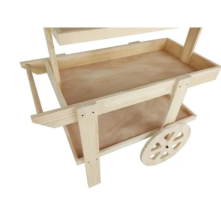 Best Selling Flower Cart Wooden Candy Cart With Wheels For Parties Event Backdrop Cart Wedding