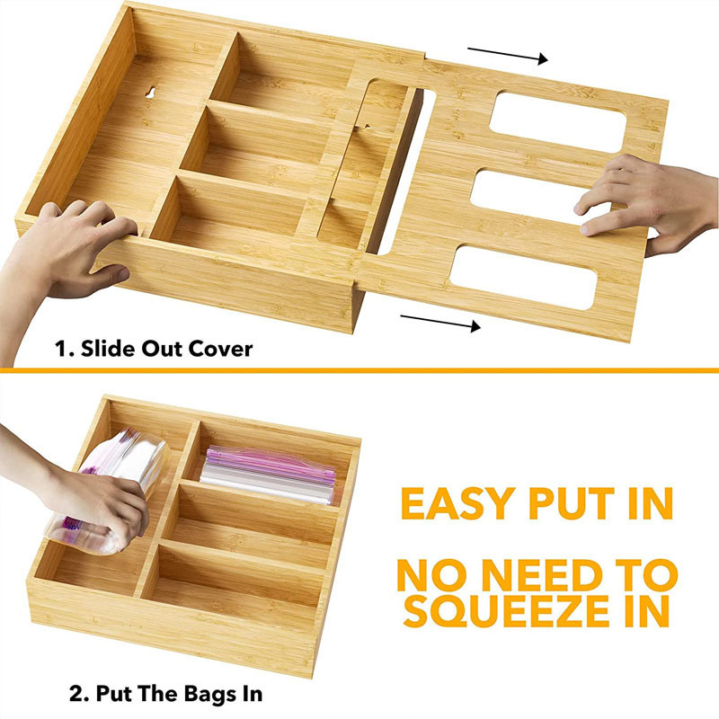 wall mount drawer organizer bamboo zip lock bag storage wrap organizer bag storage organizer for kitchen drawer