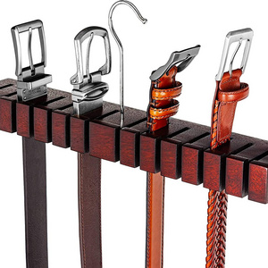 Wooden belt organizer Wooden wall mounted belt hanger