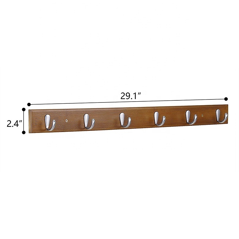 Wall Mounted Coat Rail Rack Bamboo Coat Rack