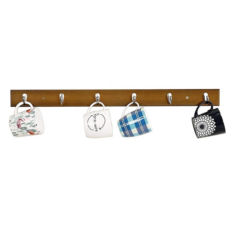 Wall Mounted Coat Rail Rack Bamboo Coat Rack