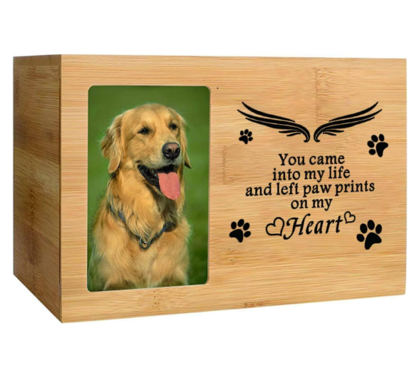 personalized bamboo dog memorial gifts Large Wooden pet caskets urns China Cremation urn for dog ashes