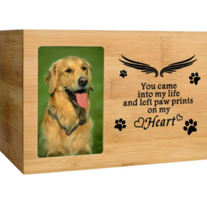 personalized bamboo dog memorial gifts Large Wooden pet caskets urns China Cremation urn for dog ashes