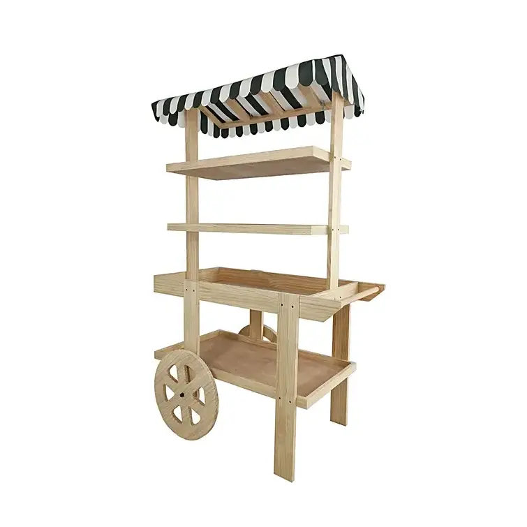 Best Selling Flower Cart Wooden Candy Cart With Wheels For Parties Event Backdrop Cart Wedding