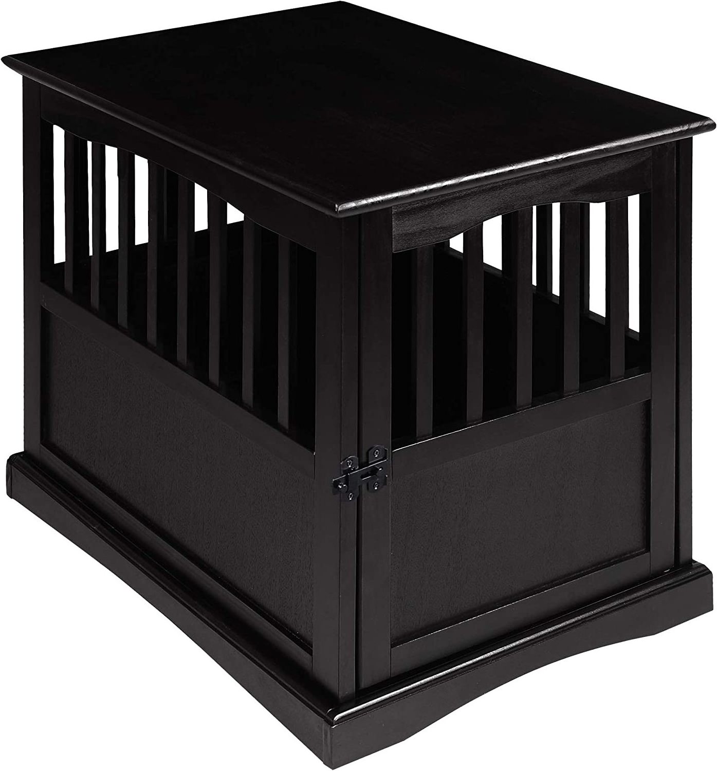 Modern Casual indoor pet friendly Bed Side Furniture Black Portable Wooden Medium dog Crate