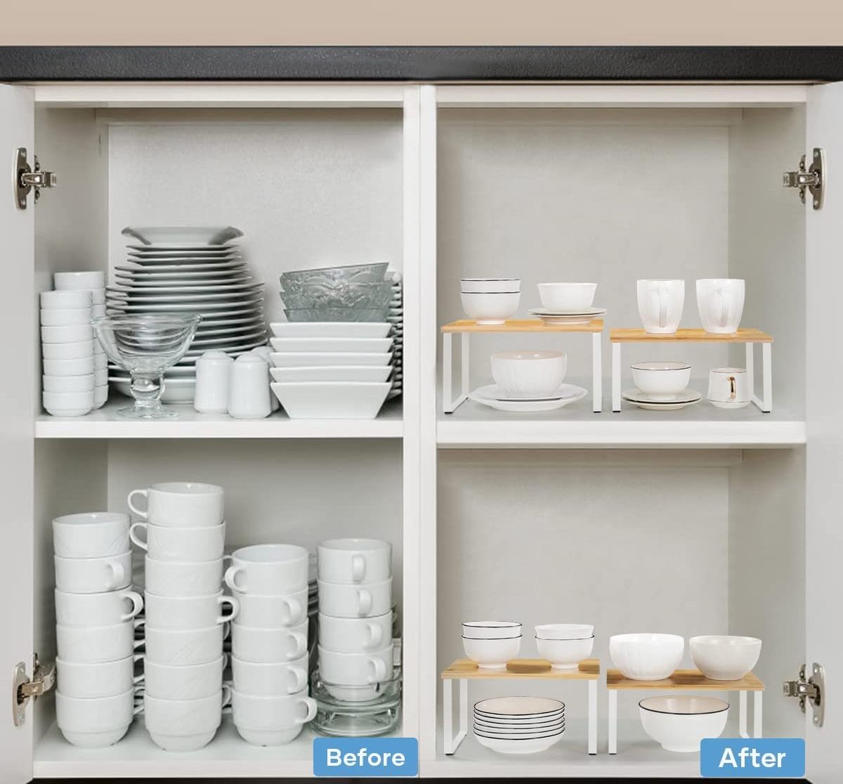 sell well high quality Expandable Stack able Bamboo Kitchen Cabinet Counter storage Shelf