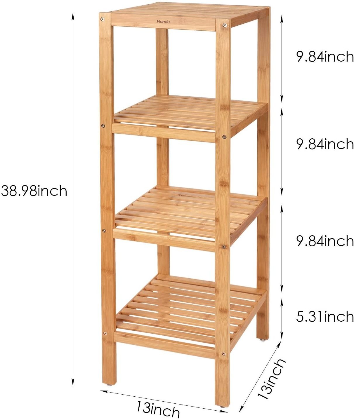 Bamboo rack square living room corner bookshelf flower rack bathroom rack