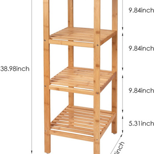 Bamboo rack square living room corner bookshelf flower rack bathroom rack