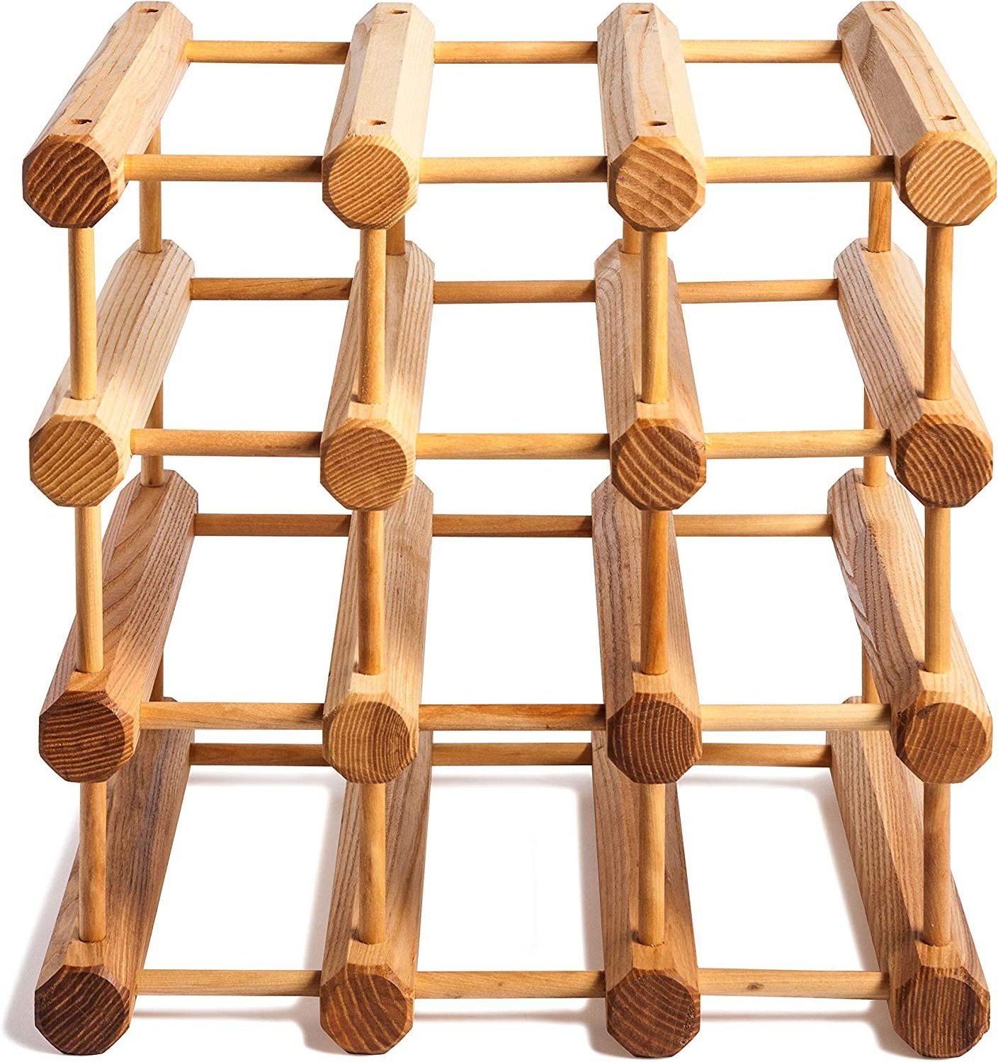 Wood Stackable Modular Wine Rack  Storage Holder with Natural Pins standing wooden wine shelf