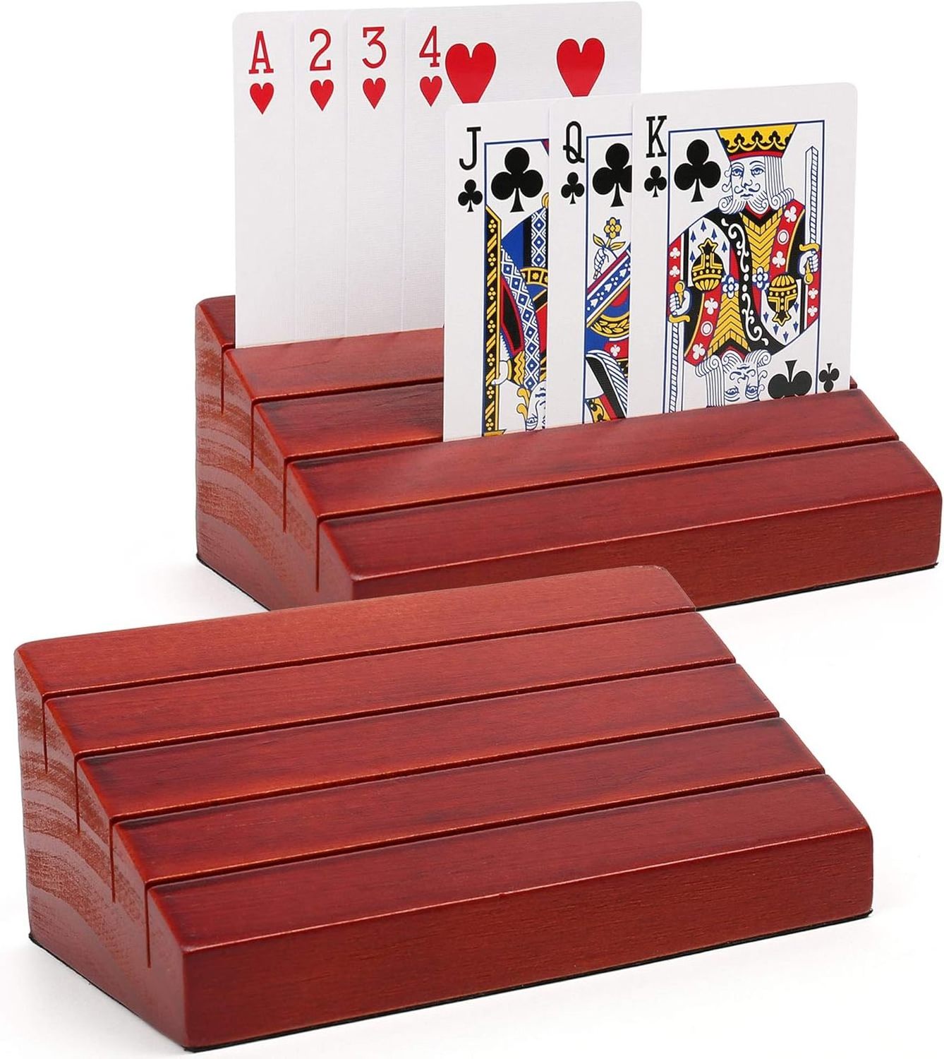 custom 2 Pack Poker Parties wooden playing card holders canasta card games for family