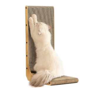 custom cat scratching post tree wood cat scratcher cardboard L shape Wall Mounted scratch pad for cats