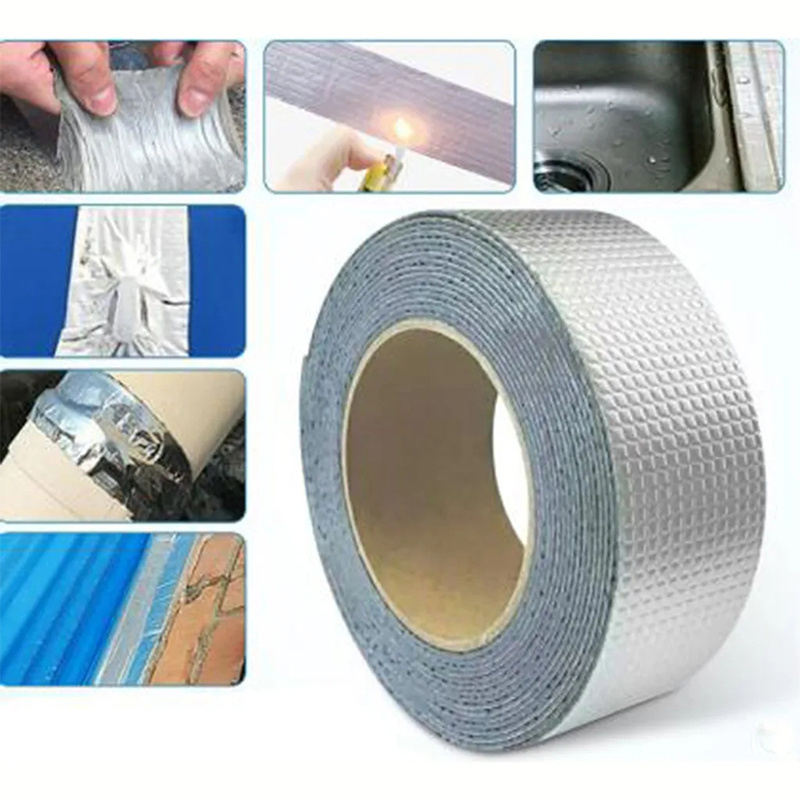 Prefabricated Container House Construction Materials Leak House Roof Waterproof Self Adhesive Aluminium Foil Butyl Rubber Tape